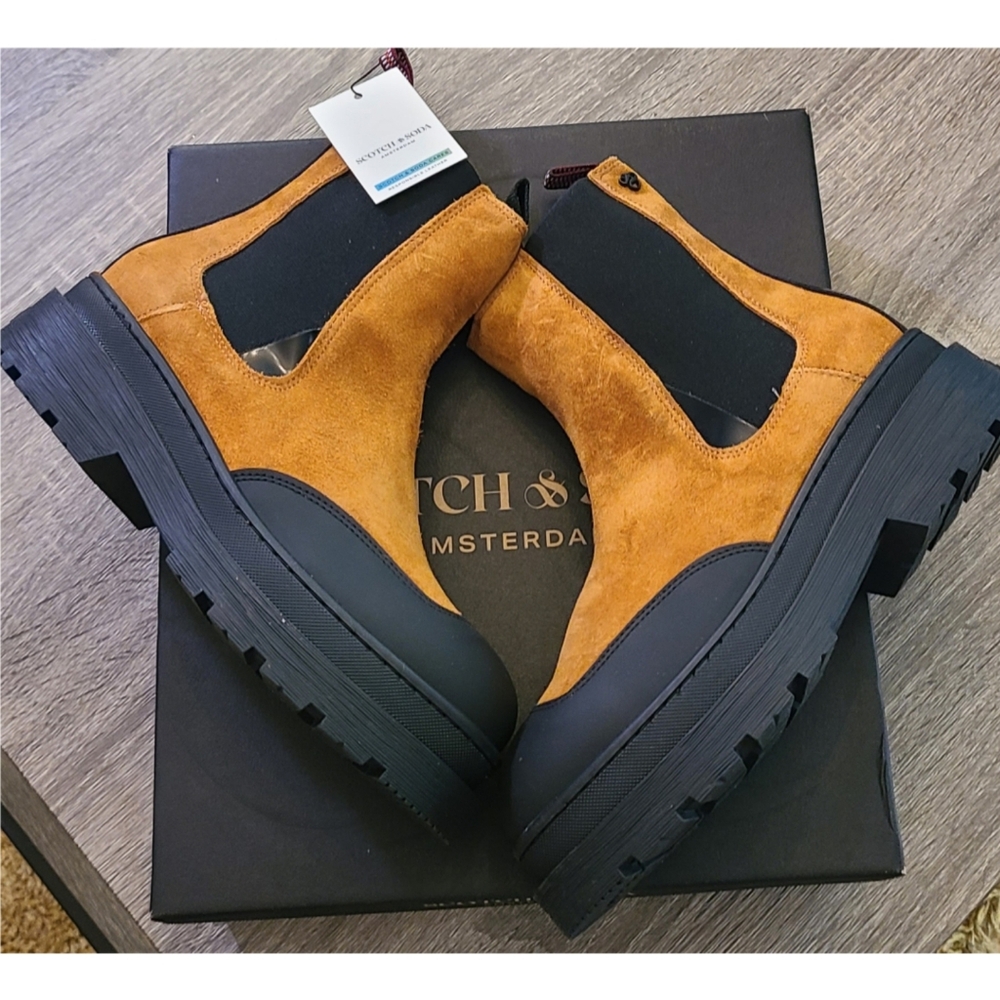 🆕️ Scotch & Soda Aubri Chelsea Leather & Suede Ankle Boots Size 9 Streetwear - Picture 13 of 14